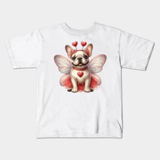 Valentine Fairy French Bulldog Kids T-Shirt